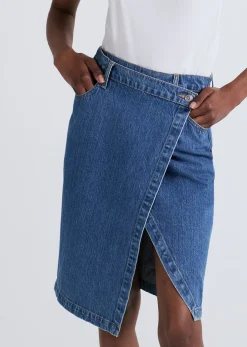 Women Derek Lam Dresses & Skirts<Aine Asymmetrical Denim Skirt