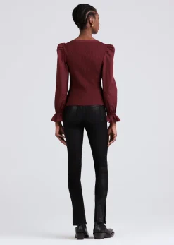 Women Derek Lam Tops<Aishah Scoop Neck Long Sleeve Ribbed Top