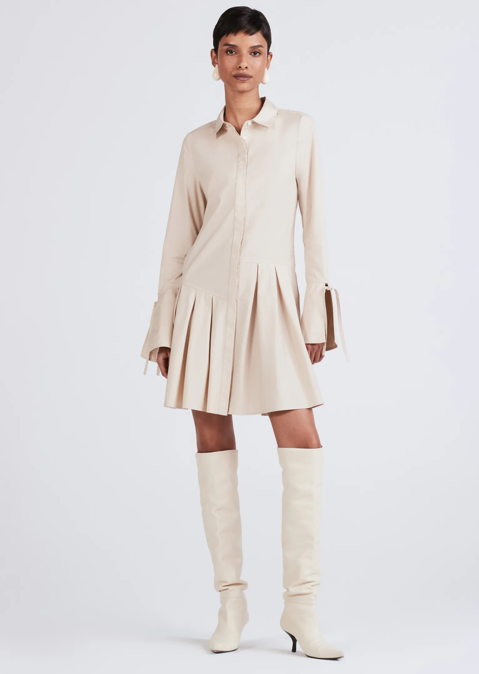 Women Derek Lam Dresses & Skirts<Andrea Long Sleeve Mini Shirtdress
