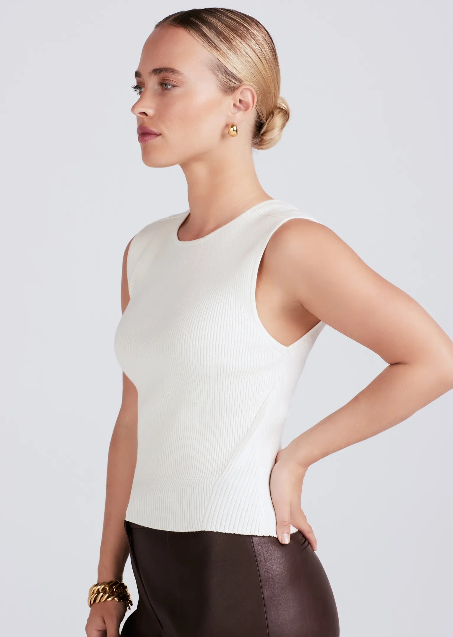 Women Derek Lam Essentials<Ariana Muscle Ribbed Sweater Tank