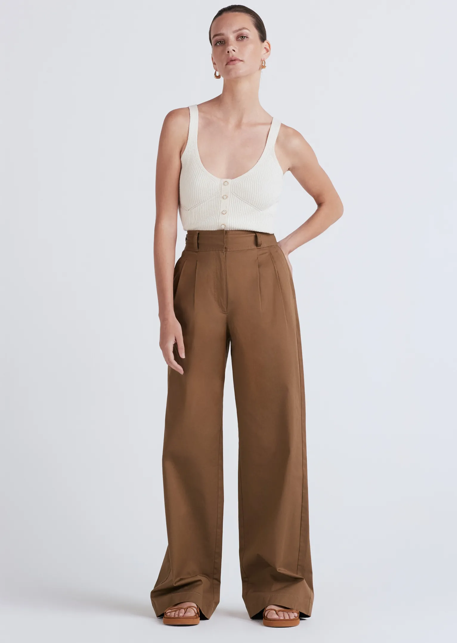 Women Derek Lam Pants & Shorts<Baxter Wide Leg Pleated Pants