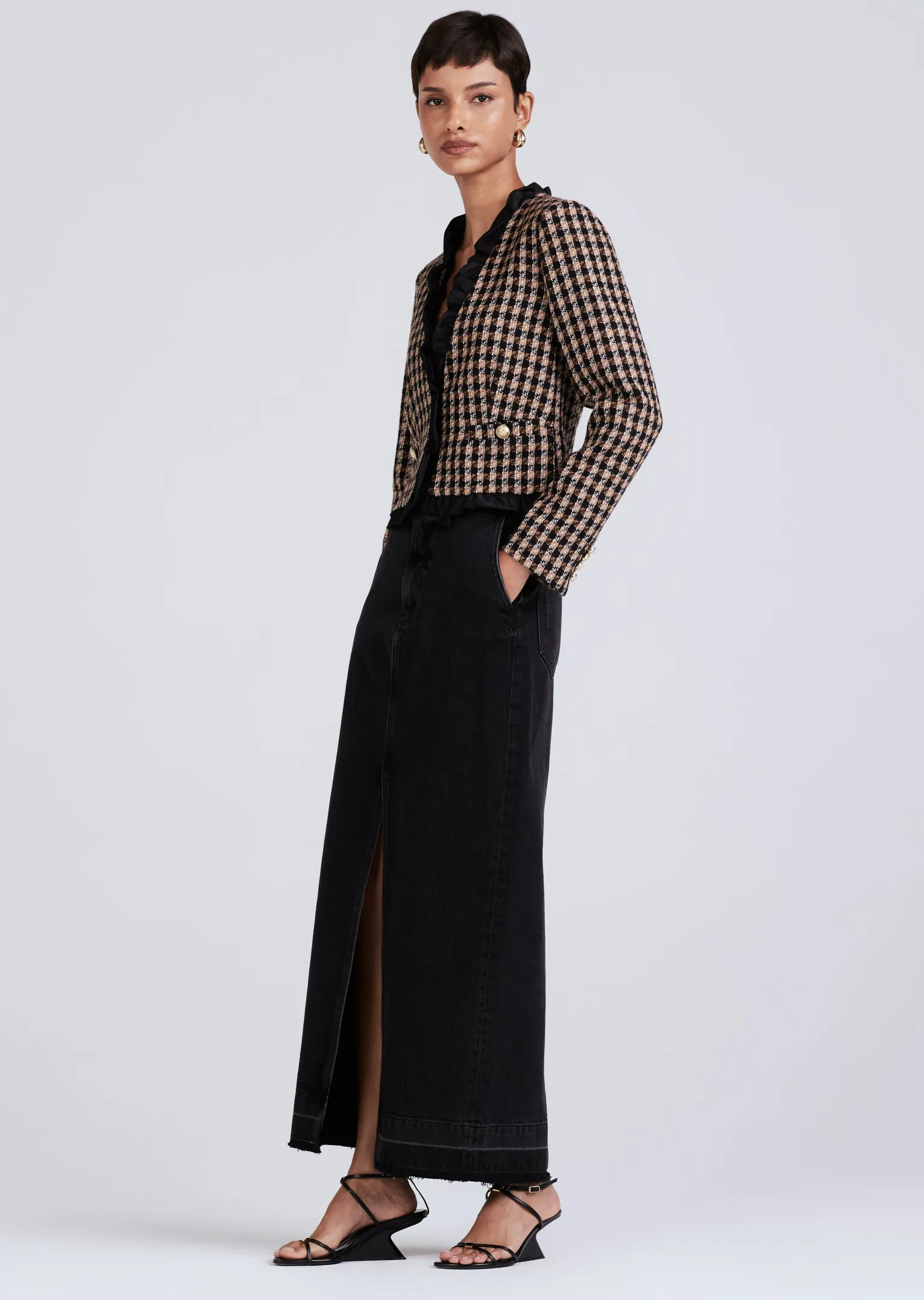 Women Derek Lam Jackets & Coats<Betti Twisted Ruffle Trim Jacket
