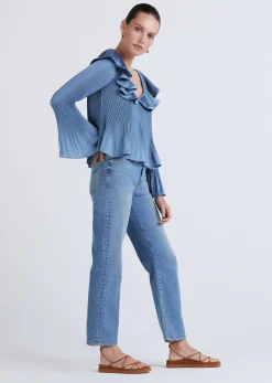 Women Derek Lam Tops<Charis Pleated Ruffle Blouse