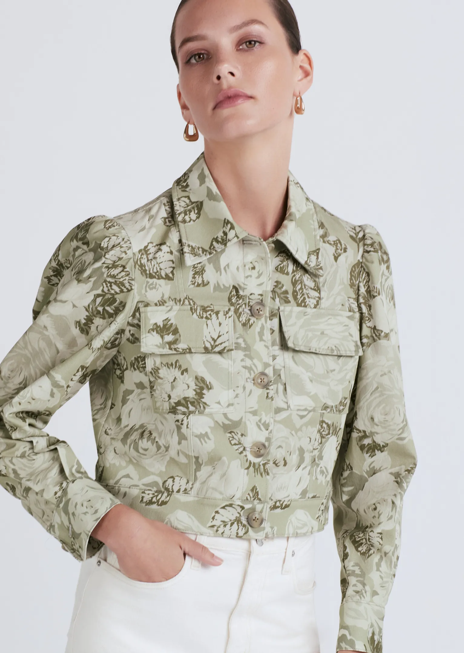 Women Derek Lam Jackets & Coats<Chloe Puff Sleeve Utility Jacket