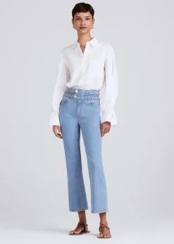 Women Derek Lam Pants & Shorts<Crosby Braided High Rise Crop Flare