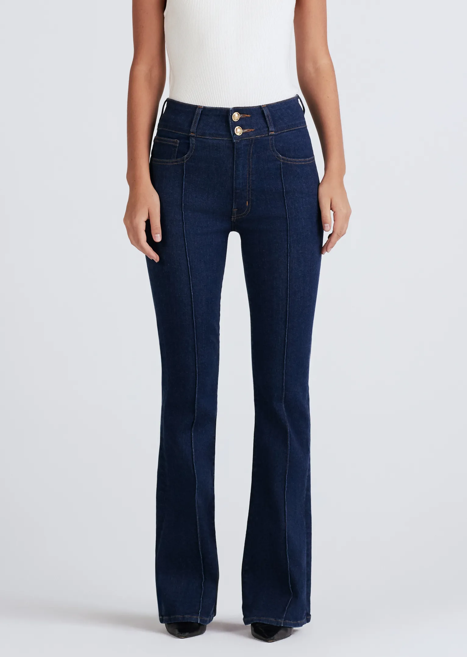 Women Derek Lam Denim<Crosby High Rise Flare W/ Pintuck