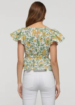Women Derek Lam Tops<Delphine Boat Neck Ruffle Blouse