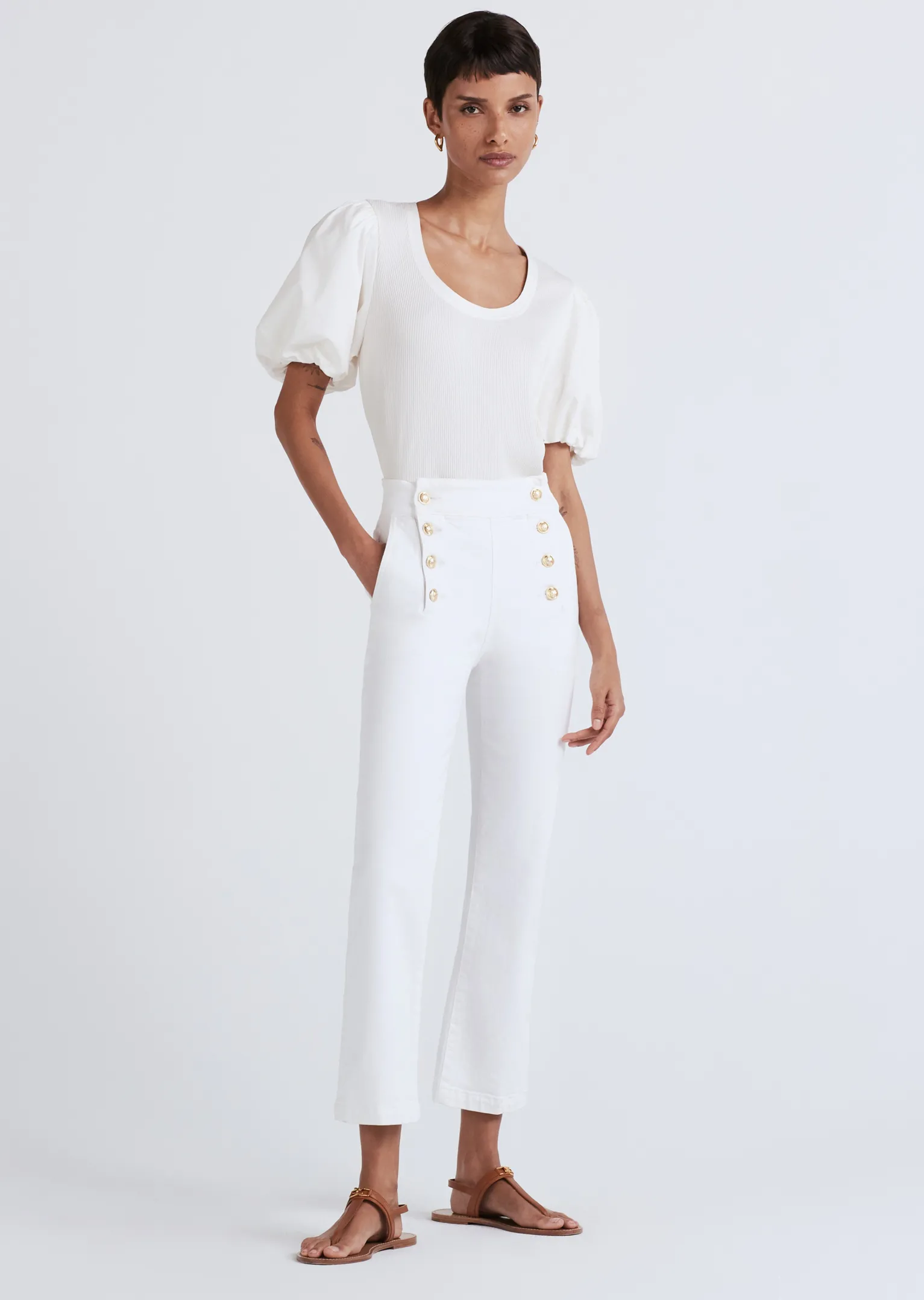 Women Derek Lam Pants & Shorts<Elle Sailor Crop Flare Jeans