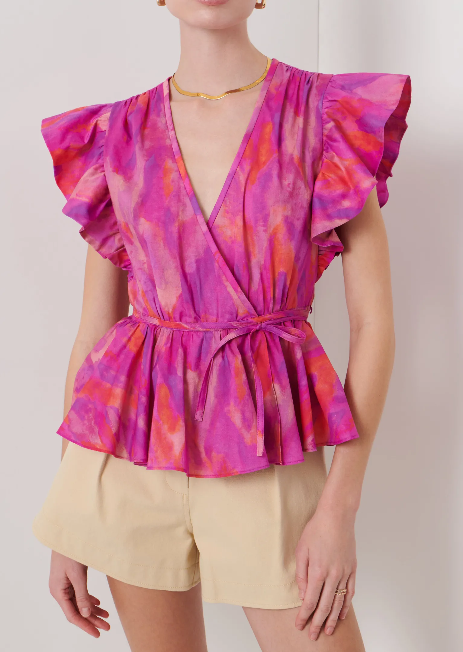 Women Derek Lam Tops<Ember V-Neck Wrap Top