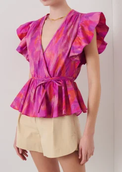 Women Derek Lam Tops<Ember V-Neck Wrap Top