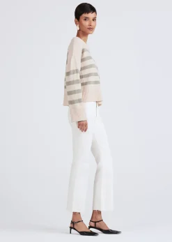 Women Derek Lam Sweaters<Farah Stripe Crewneck Sweater