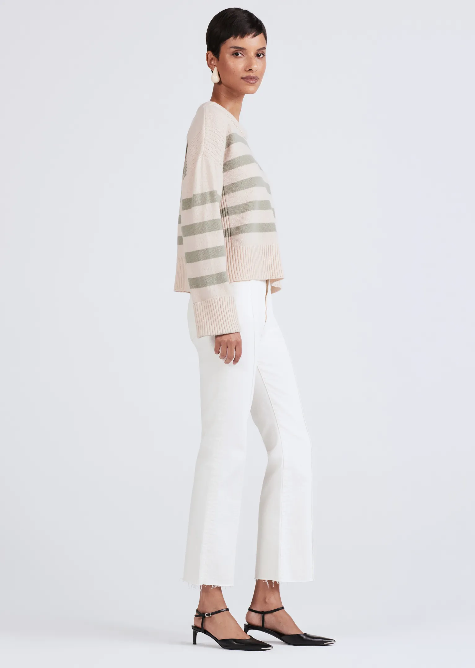 Women Derek Lam Sweaters<Farah Stripe Crewneck Sweater