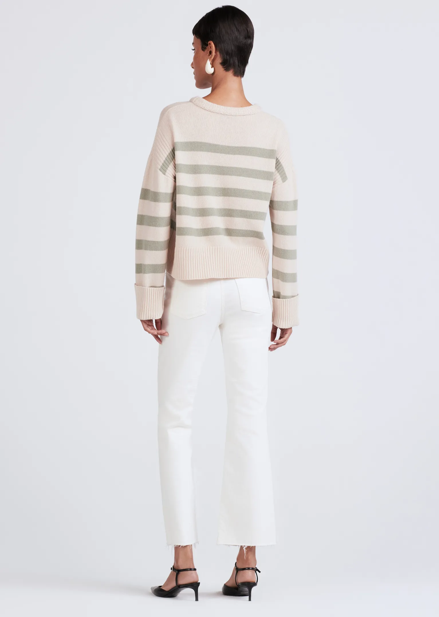 Women Derek Lam Sweaters<Farah Stripe Crewneck Sweater