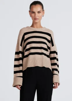Women Derek Lam Sweaters<Farah Stripe Crewneck Sweater