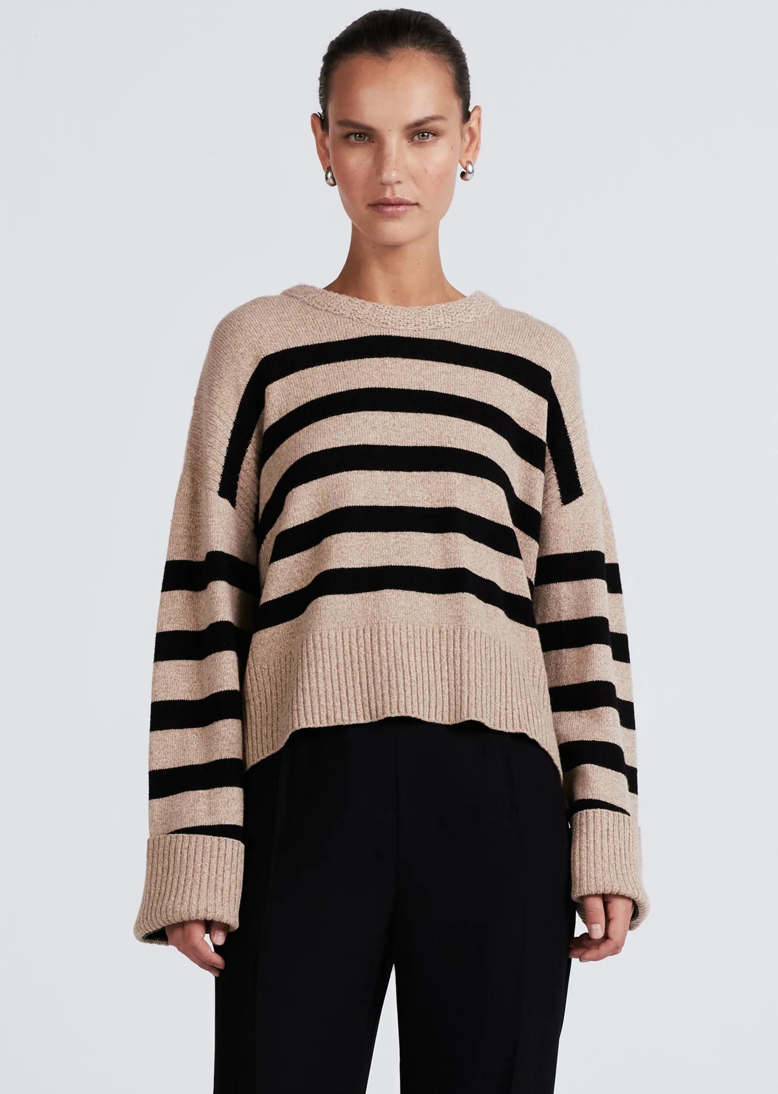 Women Derek Lam Sweaters<Farah Stripe Crewneck Sweater