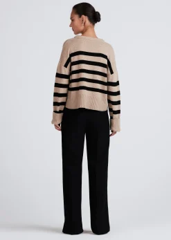 Women Derek Lam Sweaters<Farah Stripe Crewneck Sweater