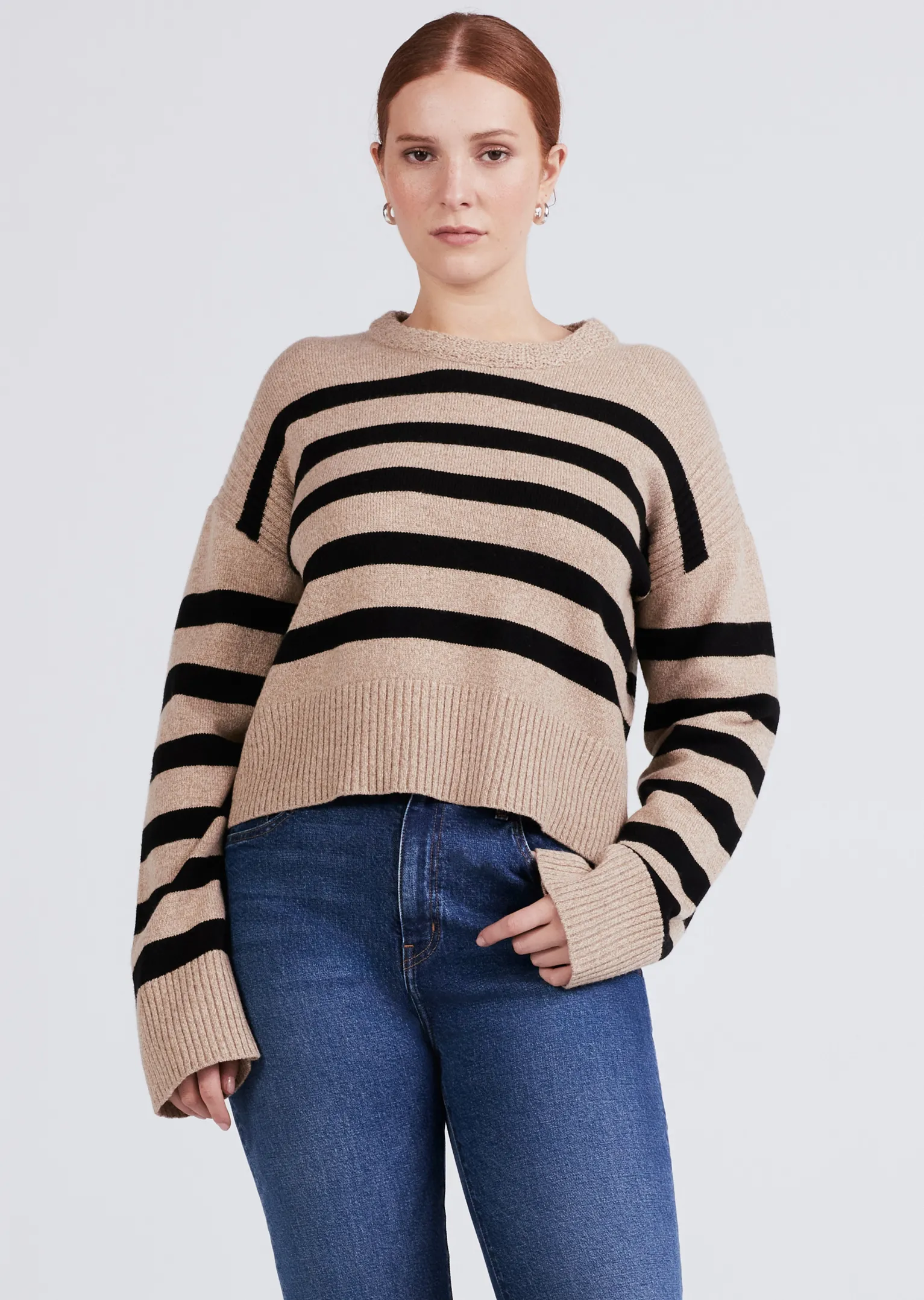 Women Derek Lam Sweaters<Farah Stripe Crewneck Sweater