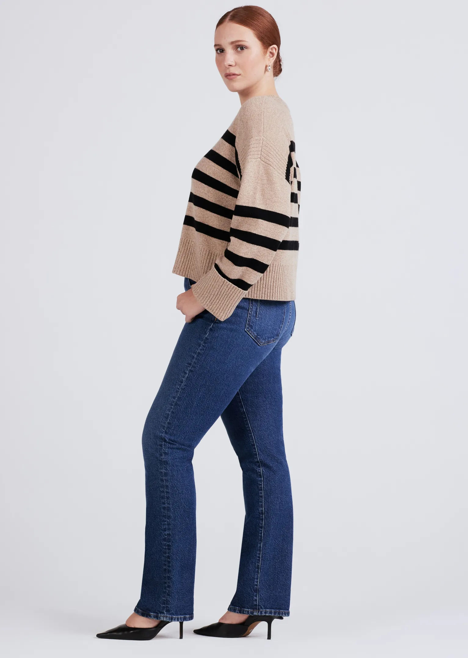 Women Derek Lam Sweaters<Farah Stripe Crewneck Sweater