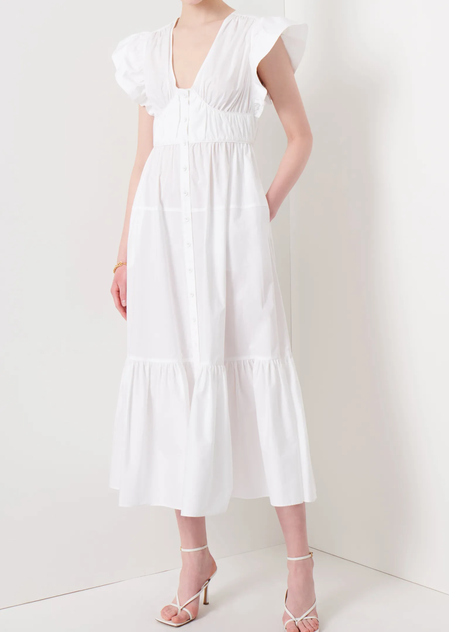 Women Derek Lam Dresses & Skirts<Greta Ruffle Sleeve Dress