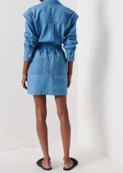 Women Derek Lam Dresses & Skirts<Hadley Ruched Sleeve Shirt Dress