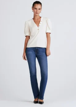Women Derek Lam Essentials<Heather V-Neck Puff Sleeve T-Shirt