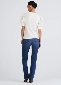 Women Derek Lam Essentials<Heather V-Neck Puff Sleeve T-Shirt