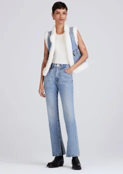 Women Derek Lam Denim<Jaime Shearling Lined Denim Vest