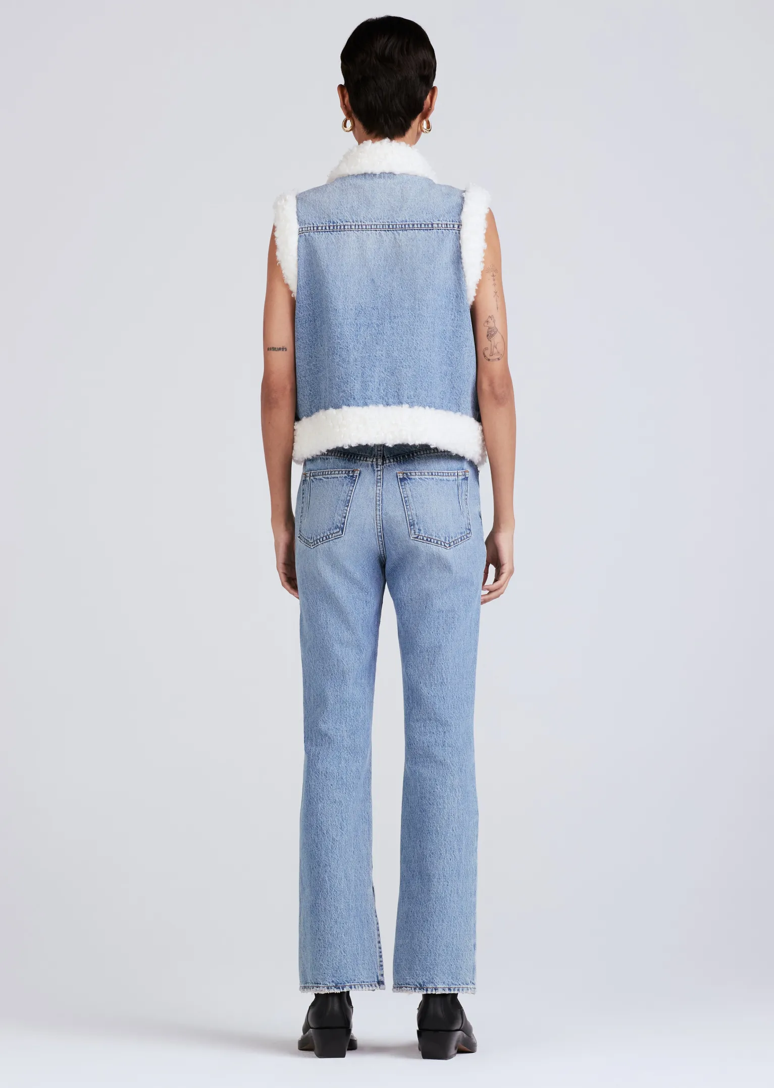Women Derek Lam Denim<Jaime Shearling Lined Denim Vest