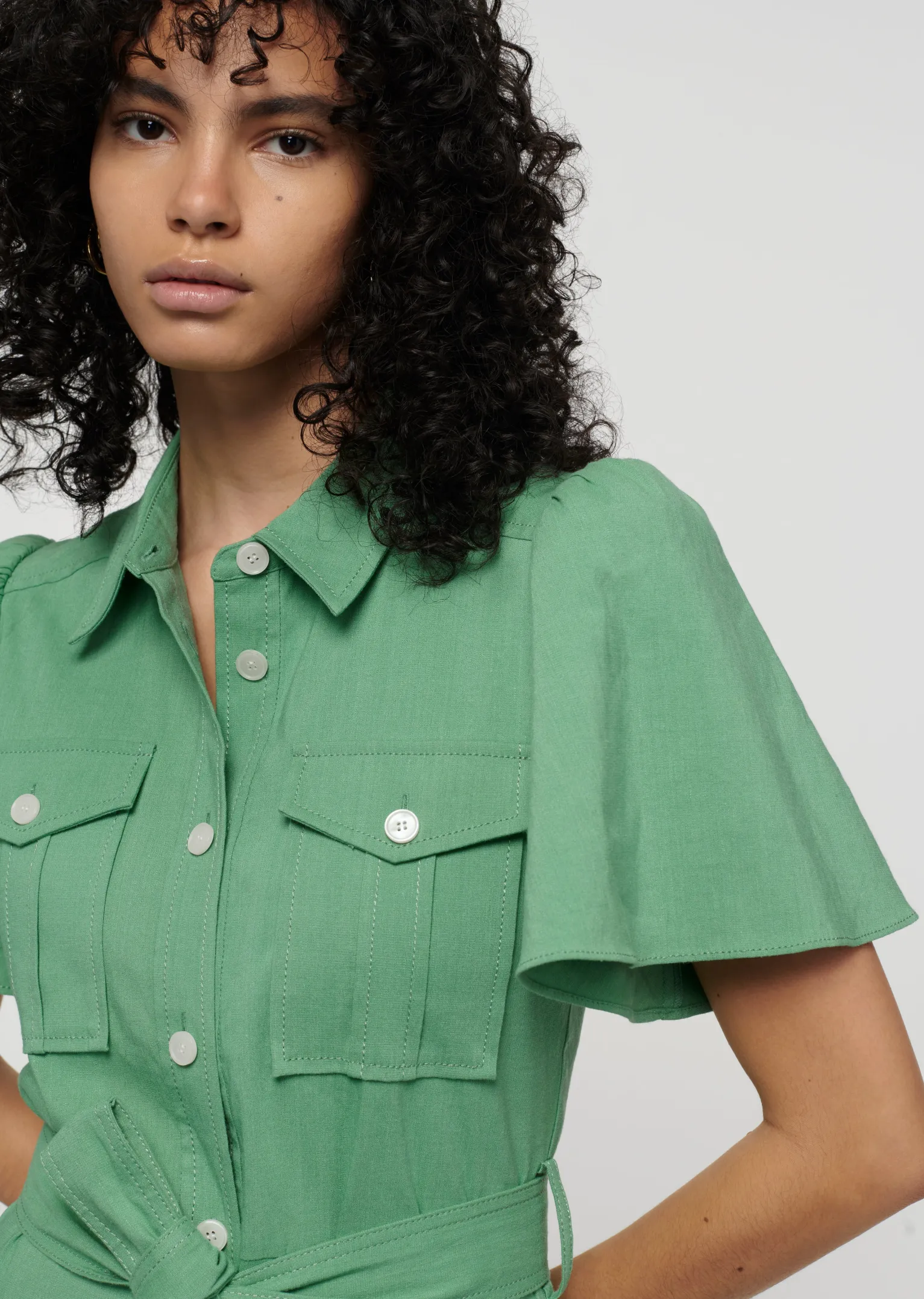 Women Derek Lam Dresses & Skirts<Judy Short Sleeve Utility Shirt Dress