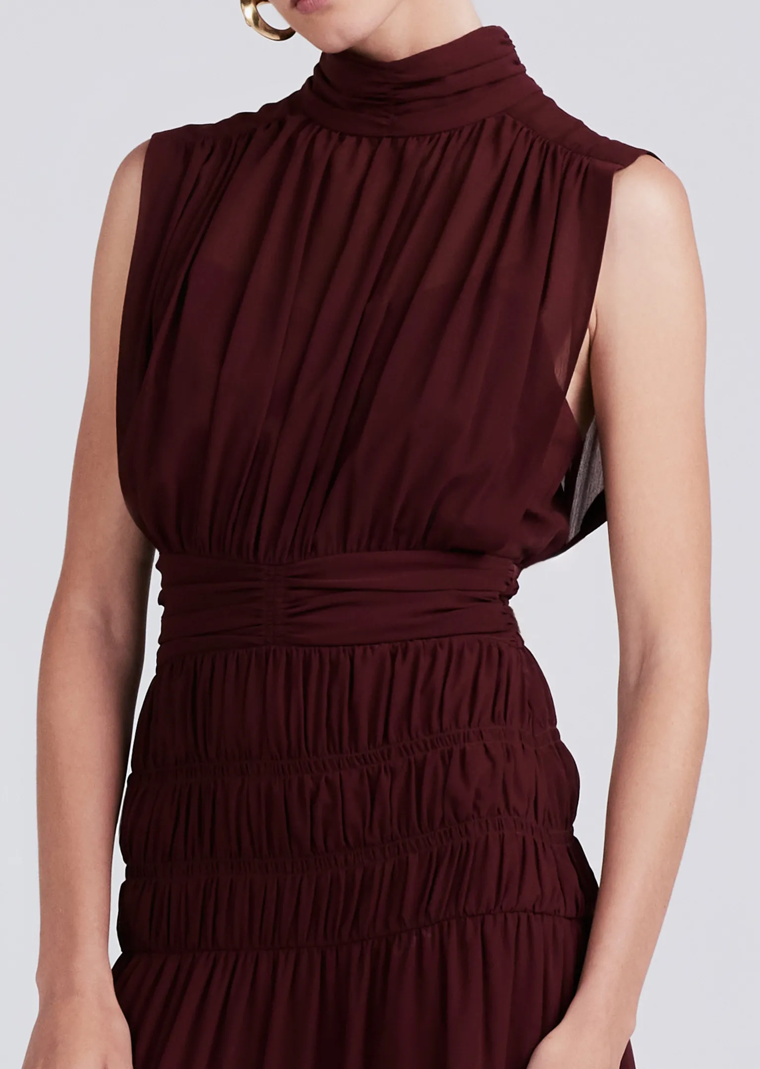 Women Derek Lam Dresses & Skirts<Junia Rouched Sleeveless Midi Dress