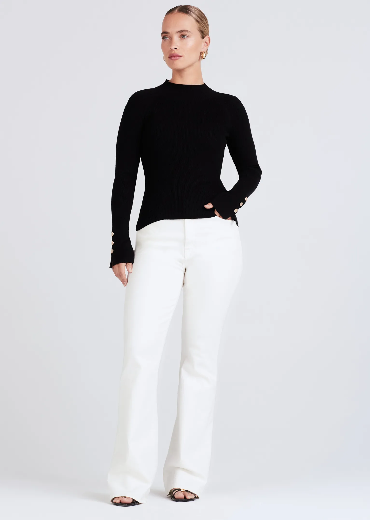 Women Derek Lam Sweaters<Kassandra Ribbed Mock Neck Sweater