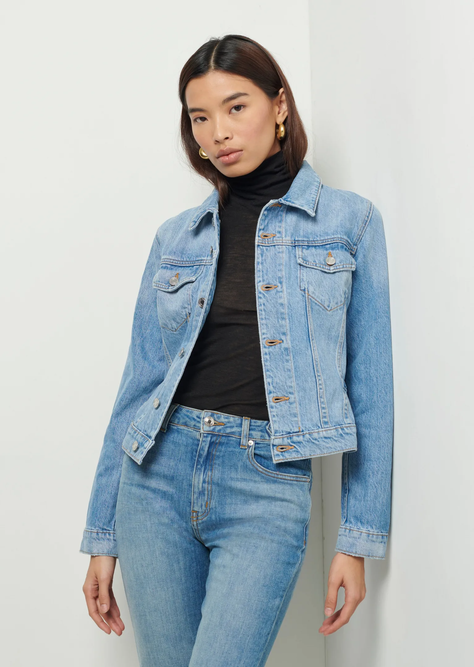 Women Derek Lam Jackets & Coats<Kent Denim Trucker Jacket