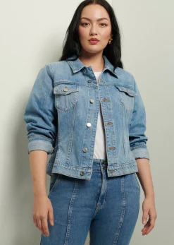 Women Derek Lam Jackets & Coats<Kent Denim Trucker Jacket