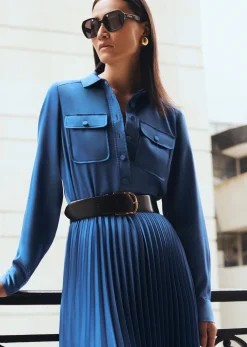 Women Derek Lam Dresses & Skirts<Kenza Pleated Midi Shirt Dress