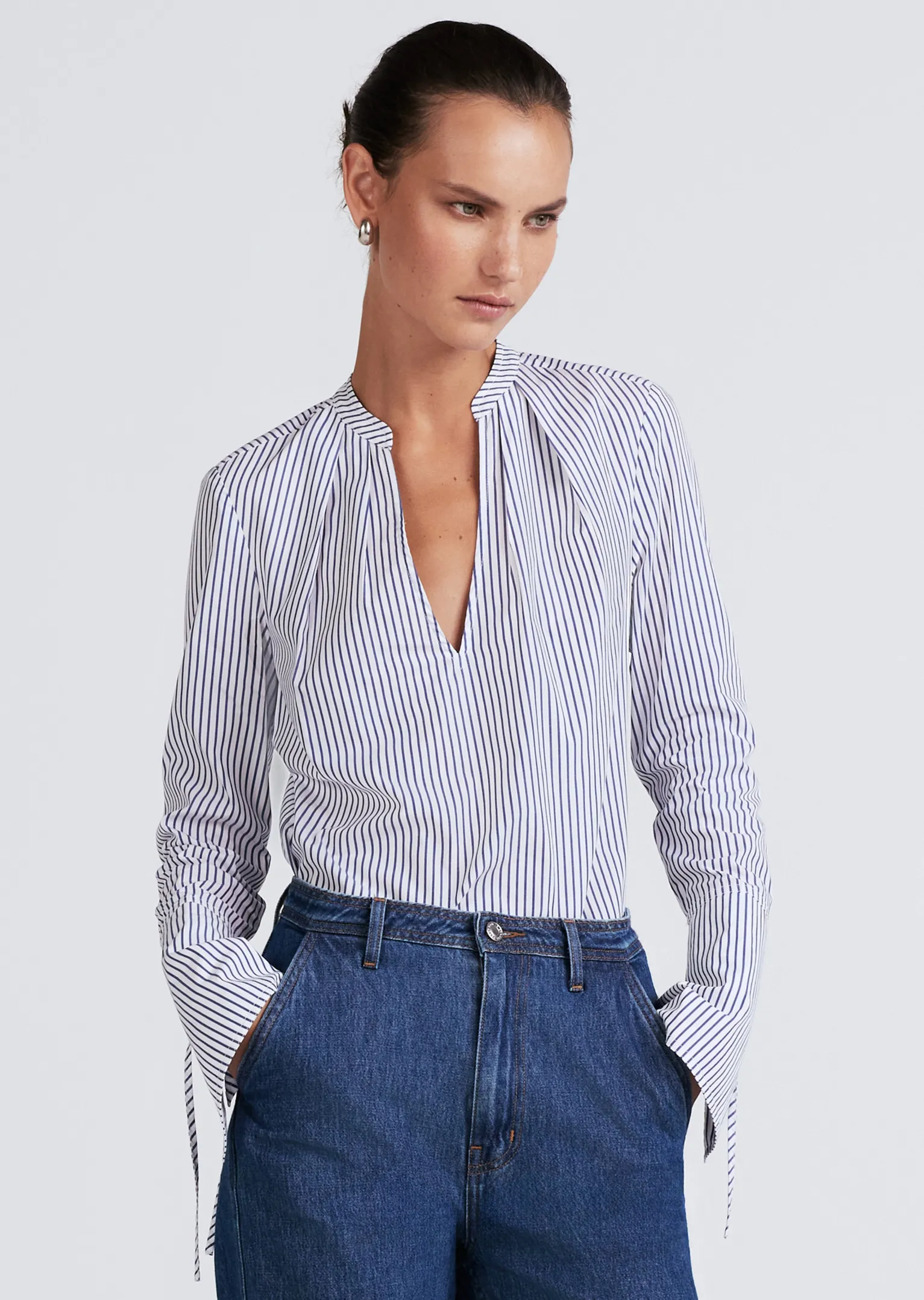 Women Derek Lam Tops<Lila Long Sleeve V-Neck Top