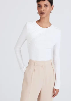 Women Derek Lam Tops<Lison Long Sleeve Crewneck Tee