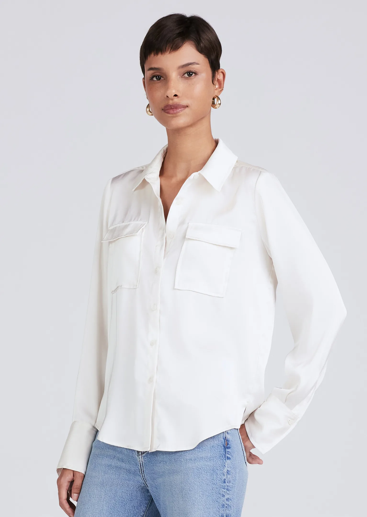 Women Derek Lam Essentials<Lorena Button Down Blouse