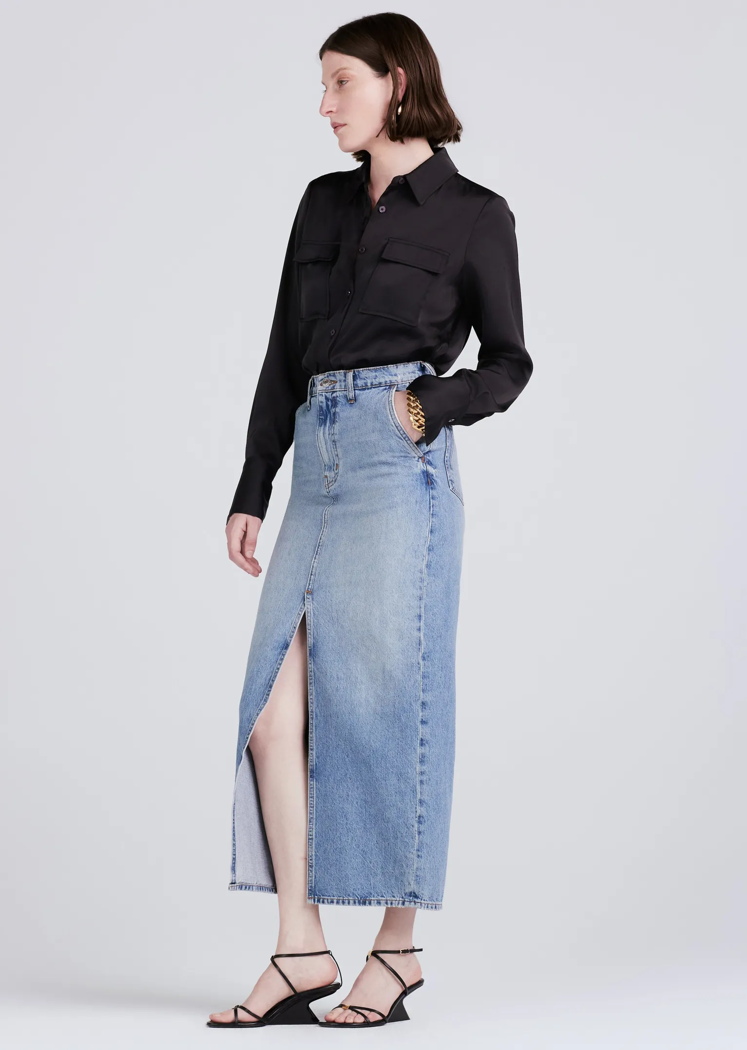 Women Derek Lam Denim<Lu High Rise Maxi Skirt