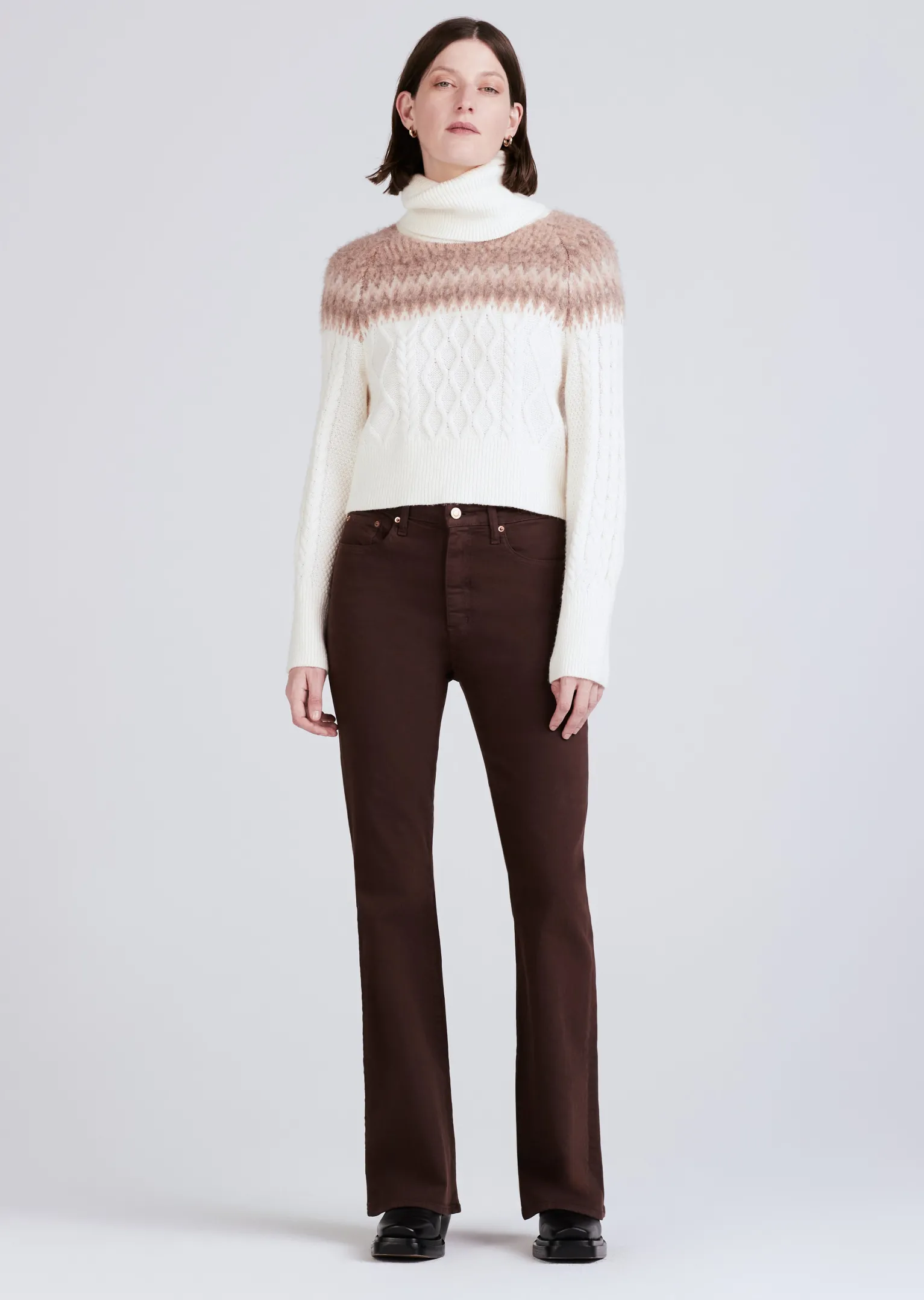 Women Derek Lam Tops<Marcella Cable Knit And Fair Isle Turtleneck