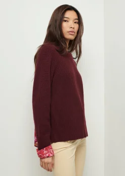 Women Derek Lam Sweaters<Marcia Long Sleeve Combo Crewneck Sweater