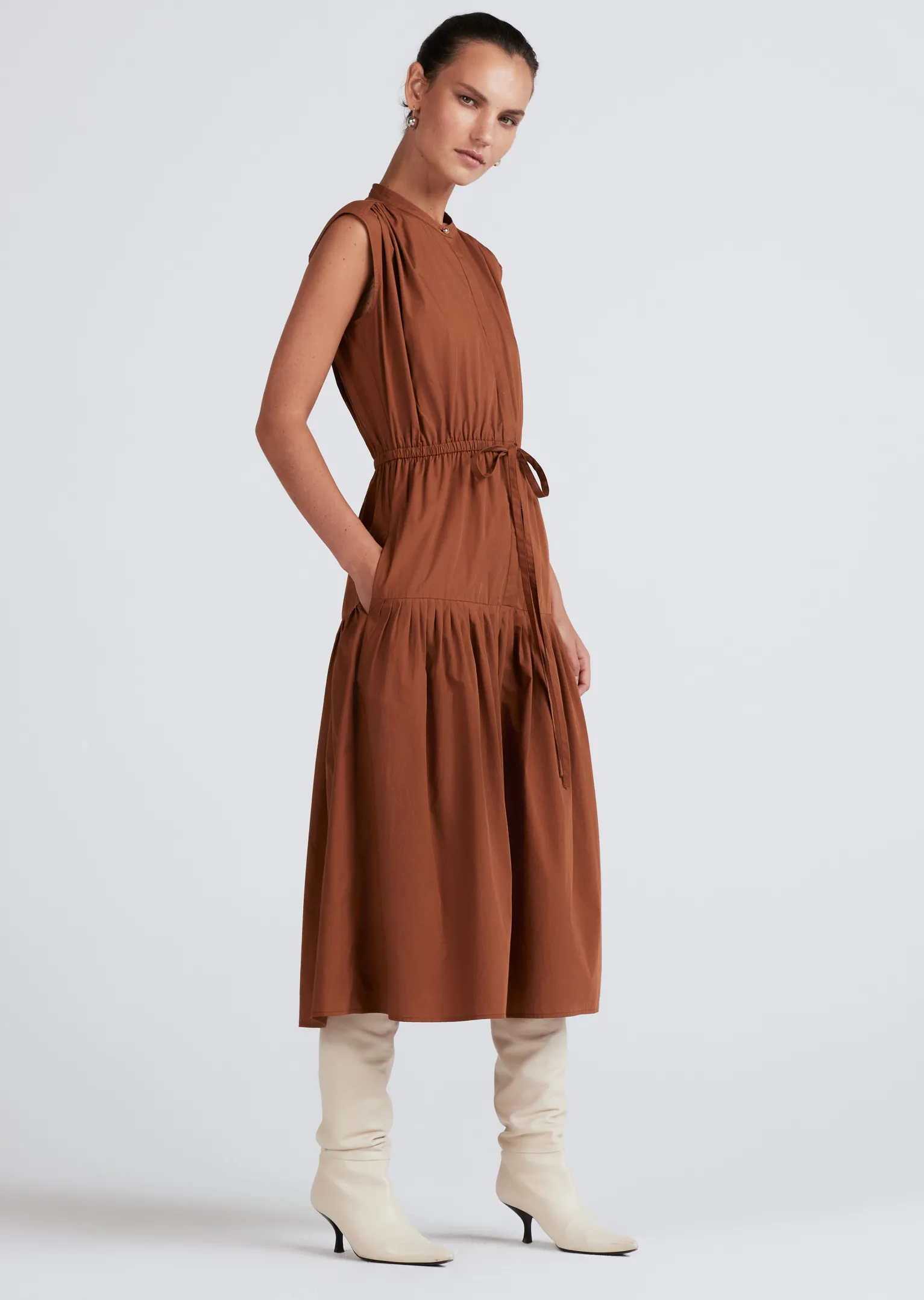 Women Derek Lam Dresses & Skirts<Margaret Waist Tie Sleeveless Midi Dress