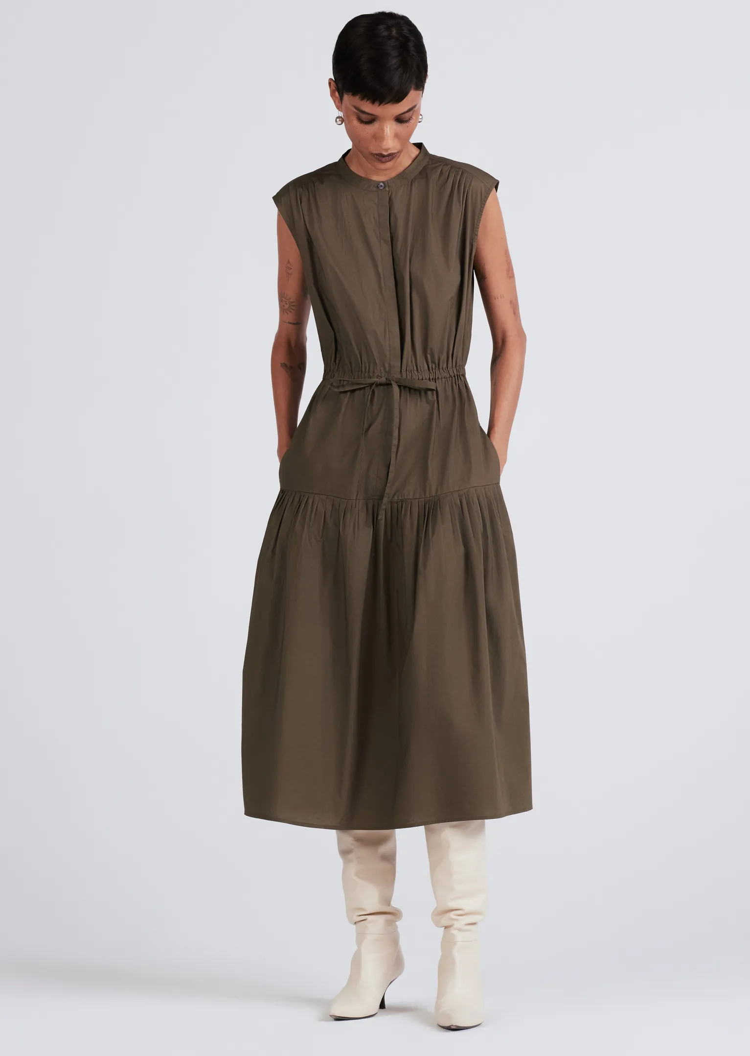 Women Derek Lam Dresses & Skirts<Margaret Waist Tie Sleeveless Midi Dress