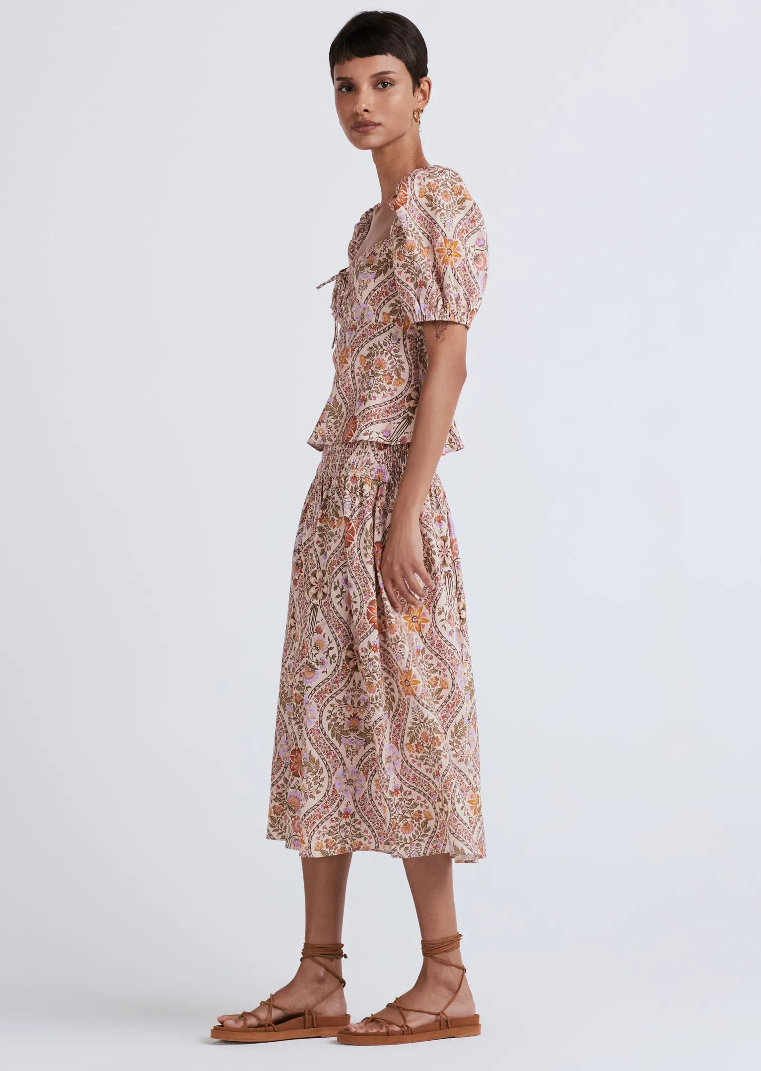 Women Derek Lam Tops<Melanie Puff Sleeve Lace-Up Top
