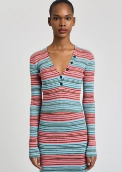 Women Derek Lam Sweaters<Milana Cropped Henley