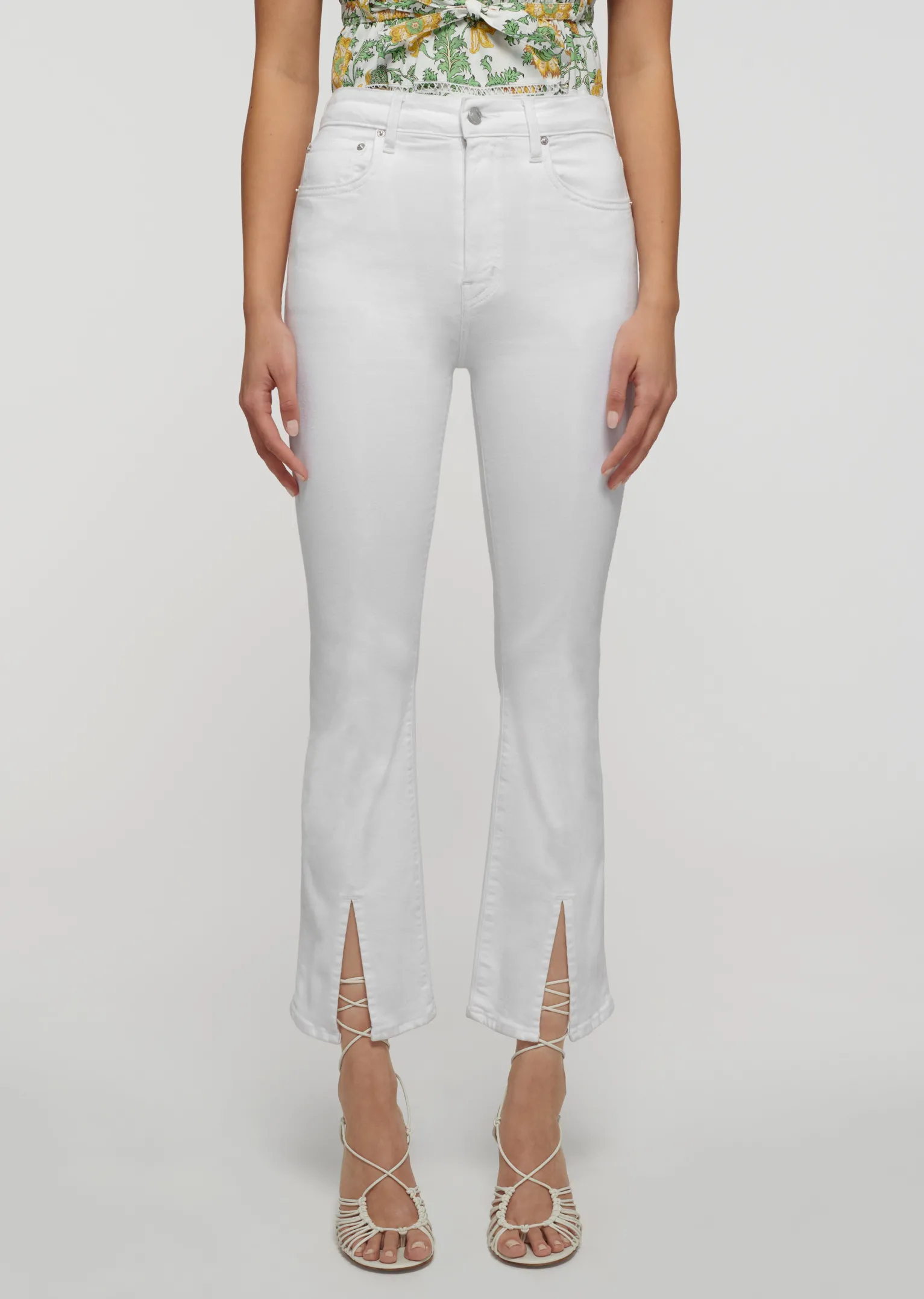 Women Derek Lam Pants & Shorts<Mira Front Slit Crop Flare Jeans