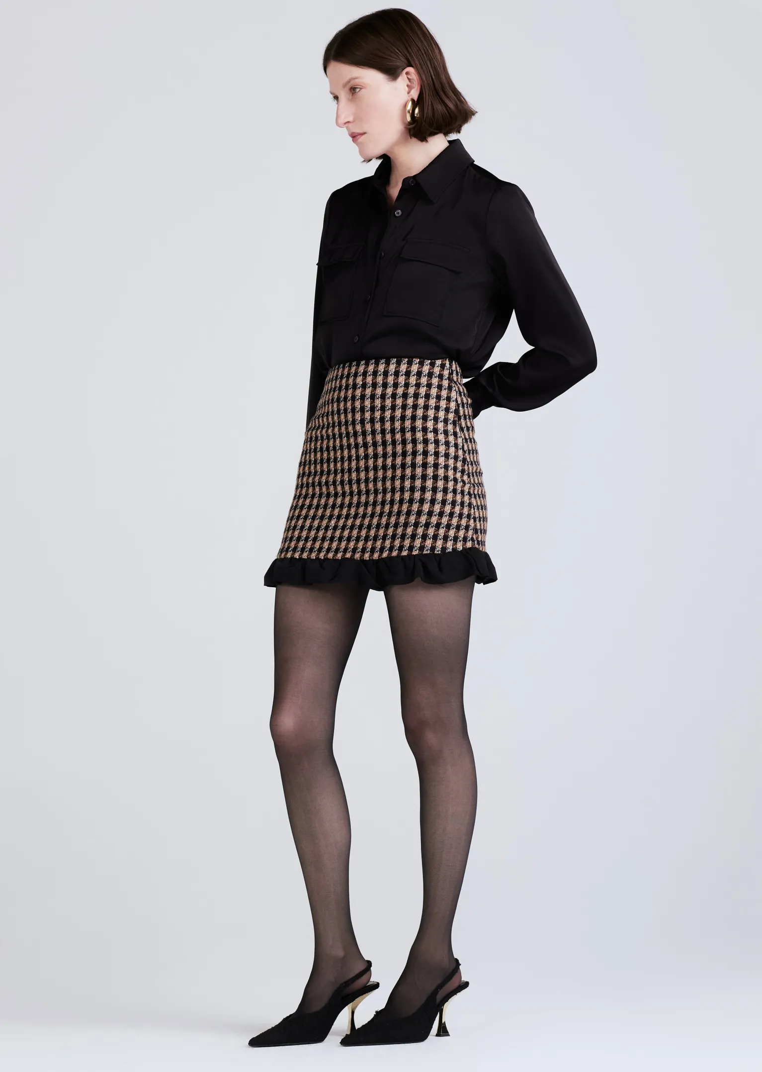 Women Derek Lam Dresses & Skirts<Natia Twisted Ruffle Trim Skirt