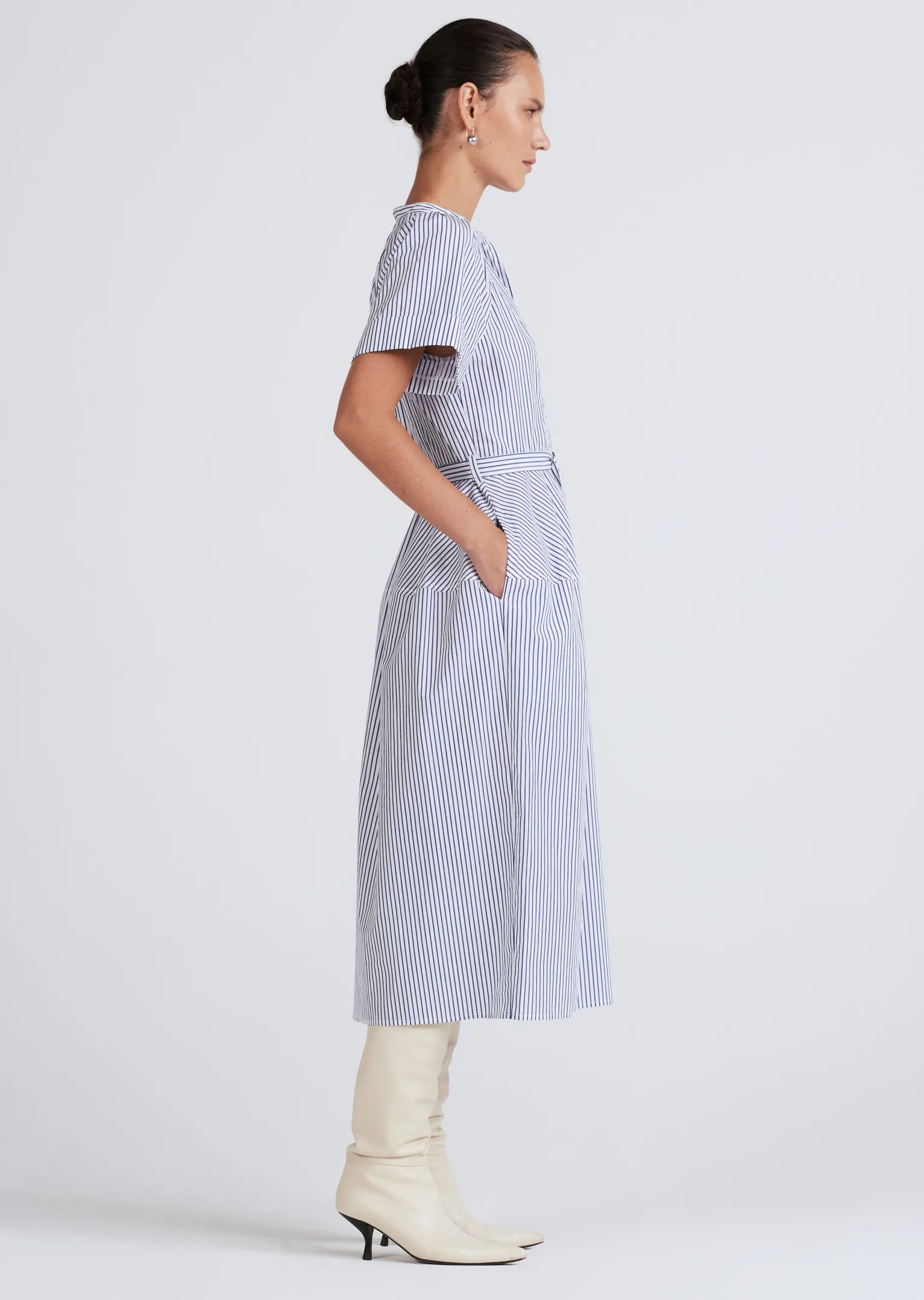 Women Derek Lam Dresses & Skirts<Orla Tie Waist Short Sleeve V-Neck Dress