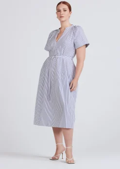 Women Derek Lam Dresses & Skirts<Orla Tie Waist Short Sleeve V-Neck Dress
