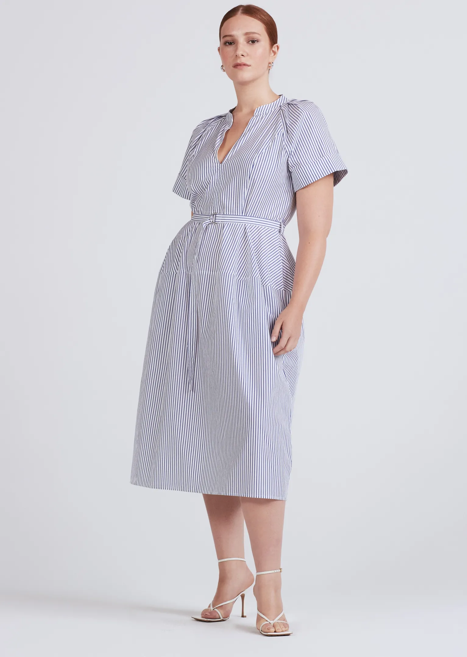 Women Derek Lam Dresses & Skirts<Orla Tie Waist Short Sleeve V-Neck Dress