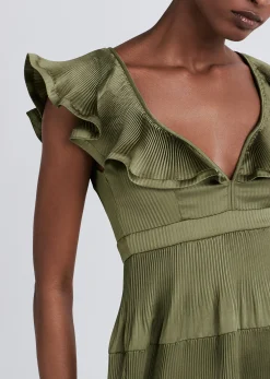 Women Derek Lam Dresses & Skirts<Persis Pleated Ruffle Dress